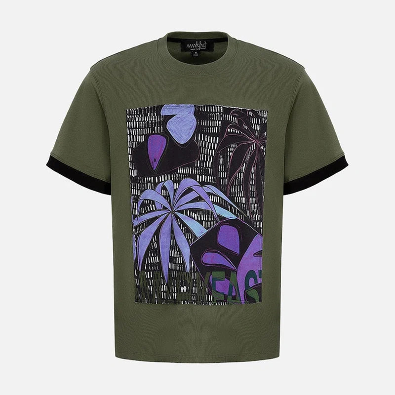 MarkFast Couple Style Tropical Rain Forest Print Cotton T-Shirts