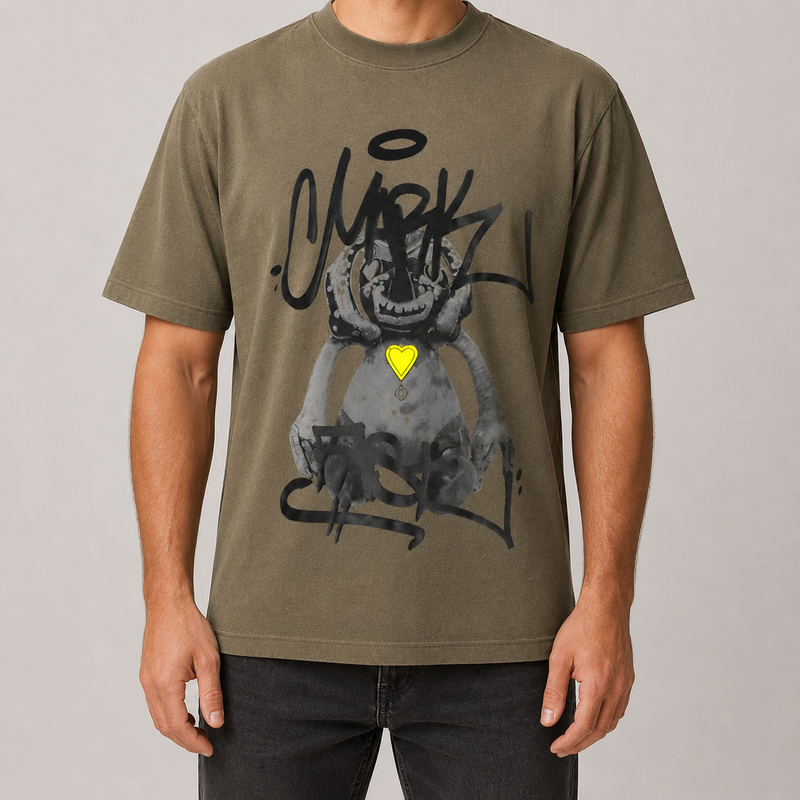 MarkFast Couple Style With Troublesome Little Monster Print T-Shirts