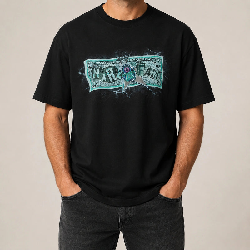 MarkFast Dark Mint Graphic Crew Neck Cotton T-Shirts