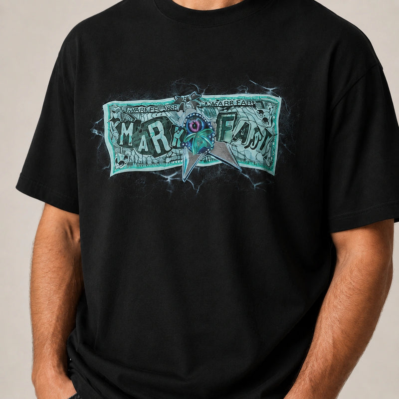 MarkFast Dark Mint Graphic Crew Neck Cotton T-Shirts