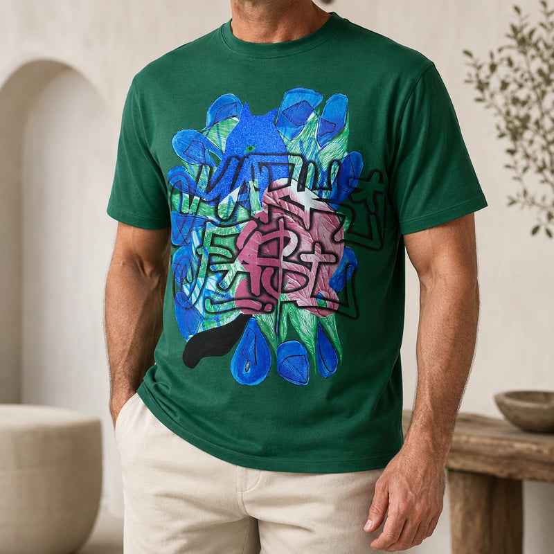 MarkFast Deep Green Relaxed Fit T-Shirts