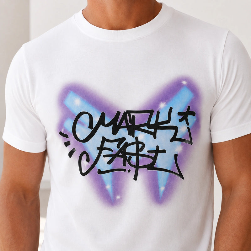MarkFast Electric Butterfly Print Short T-Shirts