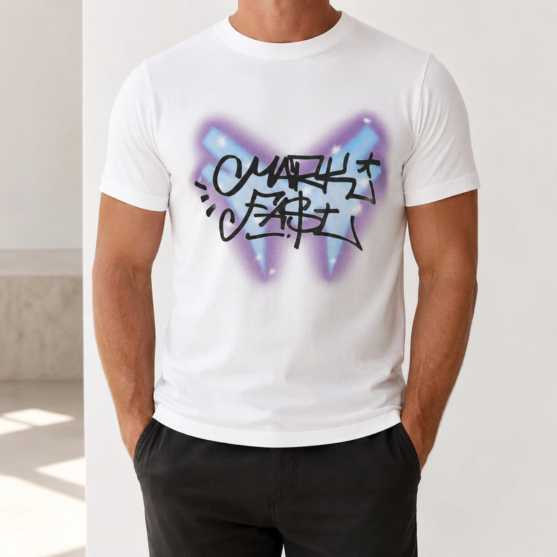 MarkFast Electric Butterfly Print Short T-Shirts