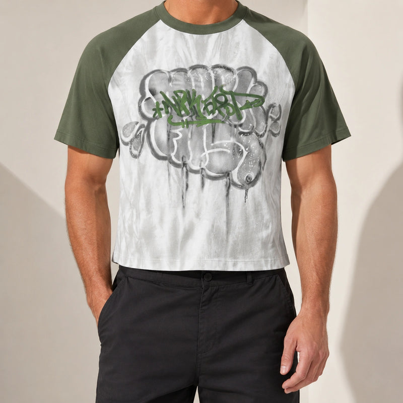 MarkFast Graffiti Bubble Print Cotton T-Shirts
