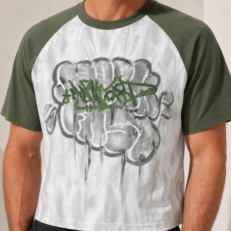 MarkFast Graffiti Bubble Print Cotton T-Shirts