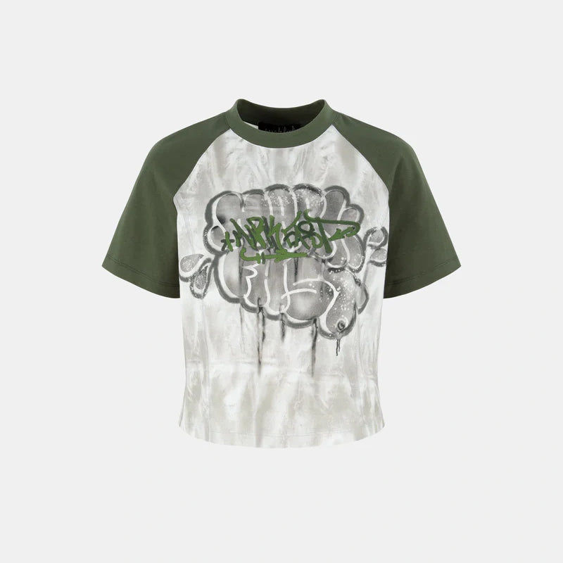 MarkFast Graffiti Bubble Print Cotton T-Shirts