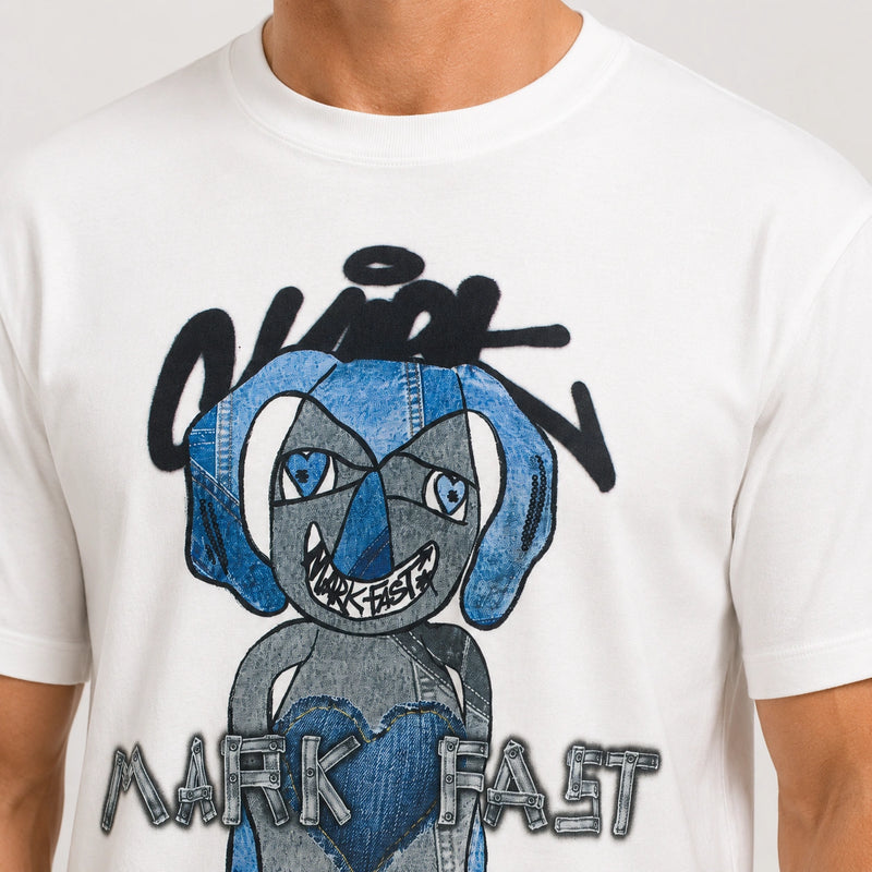 MarkFast  Graffiti Logo Print Short Sleeve T-Shirts