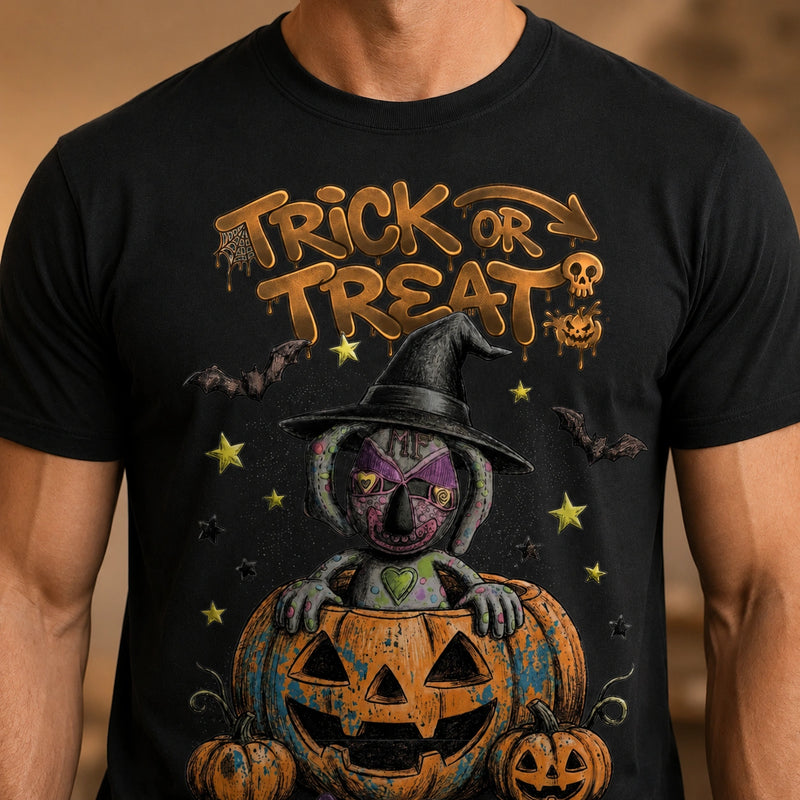 MarkFast Halloween Witch Doll Pumpkin Drip Graffiti T-Shirts