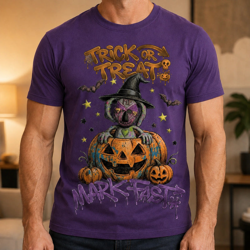 MarkFast Halloween Witch Doll Pumpkin Drip Graffiti T-Shirts