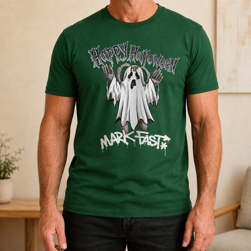 MarkFast Happy Halloween Horror Letter Ghost Print T-Shirts