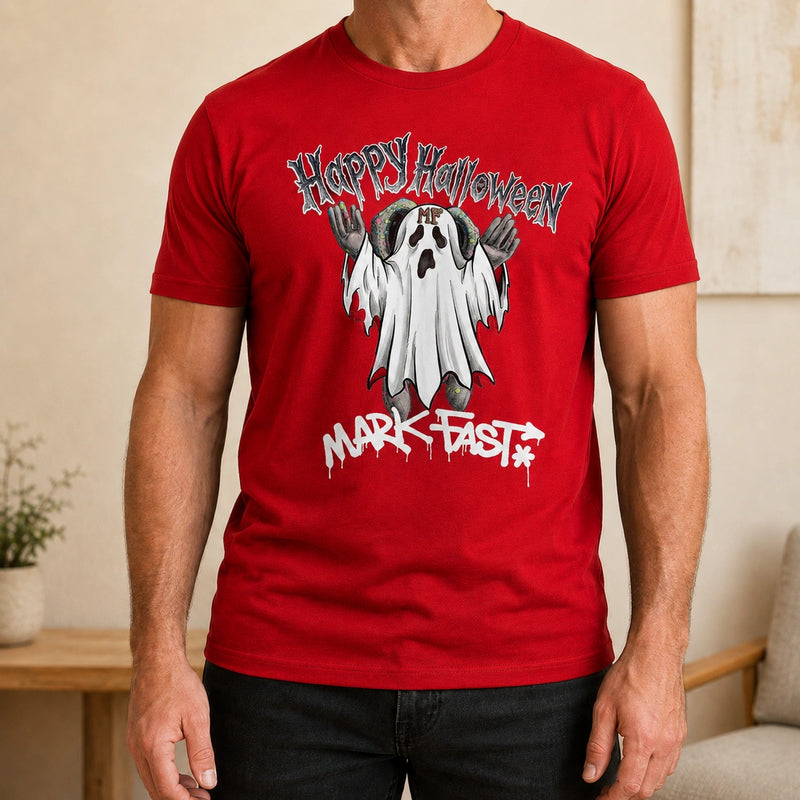 MarkFast Happy Halloween Horror Letter Ghost Print T-Shirts