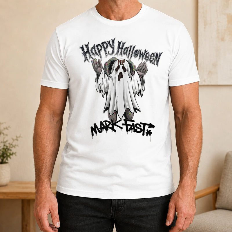 MarkFast Happy Halloween Horror Letter Ghost Print T-Shirts