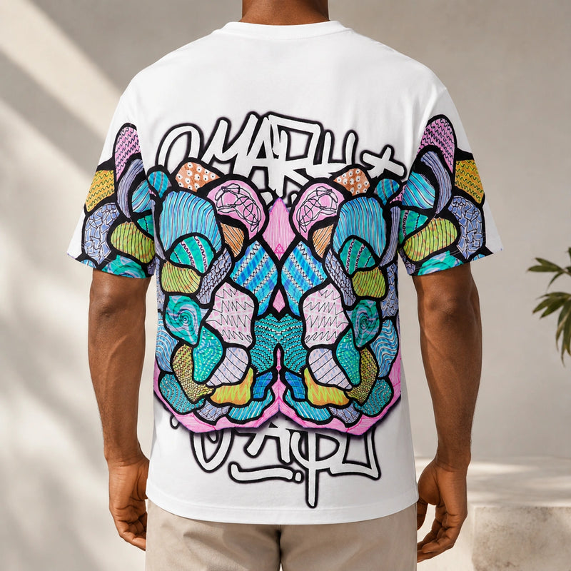 MarkFast Kaleidoscope Multicolor Graffiti Letter T-Shirts