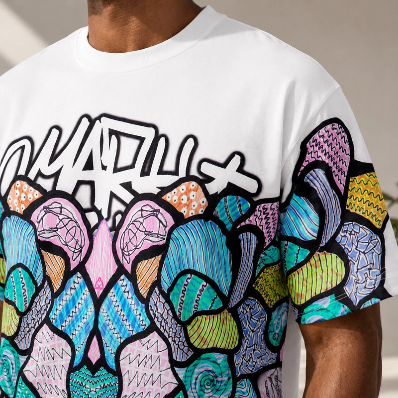 MarkFast Kaleidoscope Multicolor Graffiti Letter T-Shirts