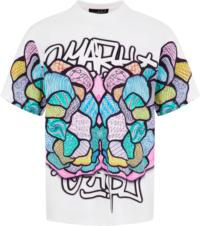 MarkFast Kaleidoscope Multicolor Graffiti Letter T-Shirts