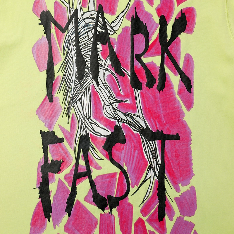 MarkFast Lemon Hand Drawn Fragment Floral Letter T-Shirts