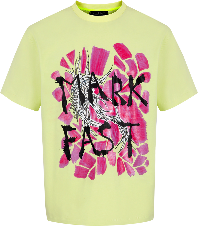 MarkFast Lemon Hand Drawn Fragment Floral Letter T-Shirts