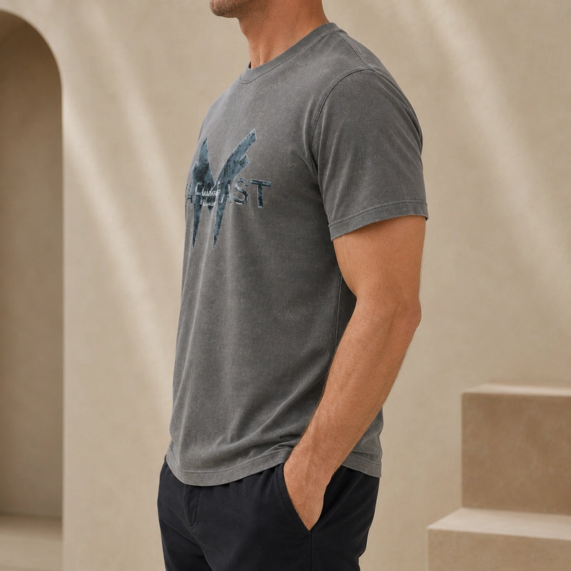 MarkFast Mechanical Branding Round Neck Fitted Stretch Knitted Ribbed T-Shirts