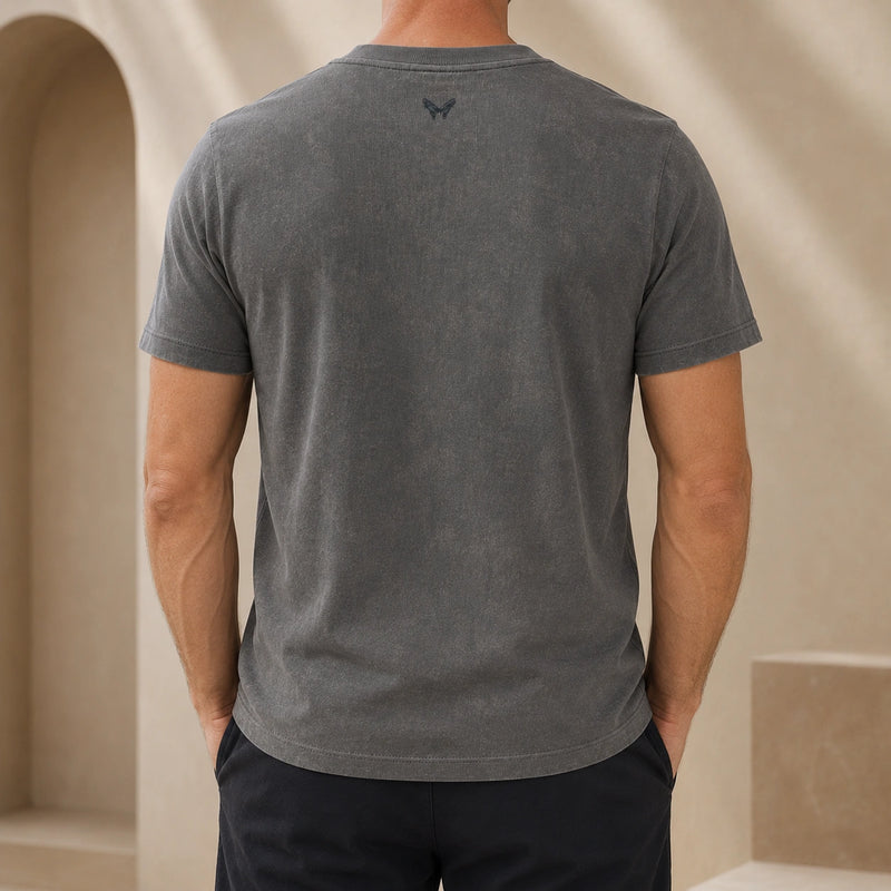 MarkFast Mechanical Branding Round Neck Fitted Stretch Knitted Ribbed T-Shirts
