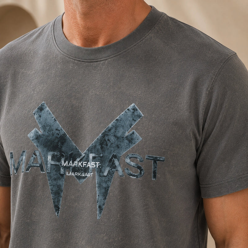 MarkFast Mechanical Branding Round Neck Fitted Stretch Knitted Ribbed T-Shirts