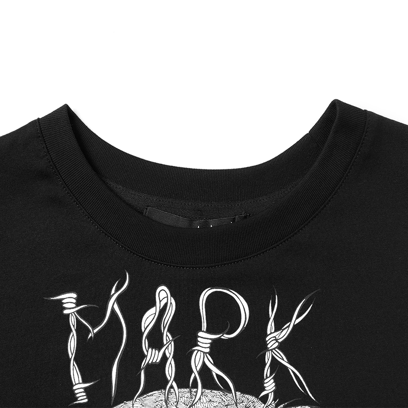 MarkFast Monochrome Punk Skull Art T-Shirts