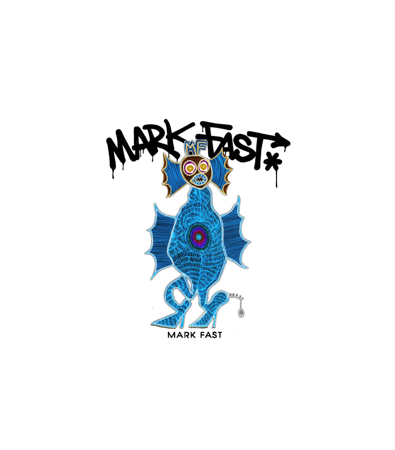 MarkFast Neon Line Electric Seahorse Totem Print T-Shirts