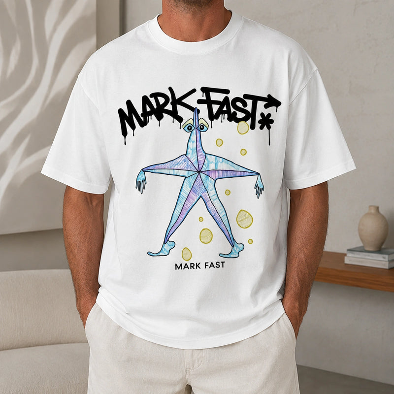 MarkFast Neon Starfish Print T-Shirts
