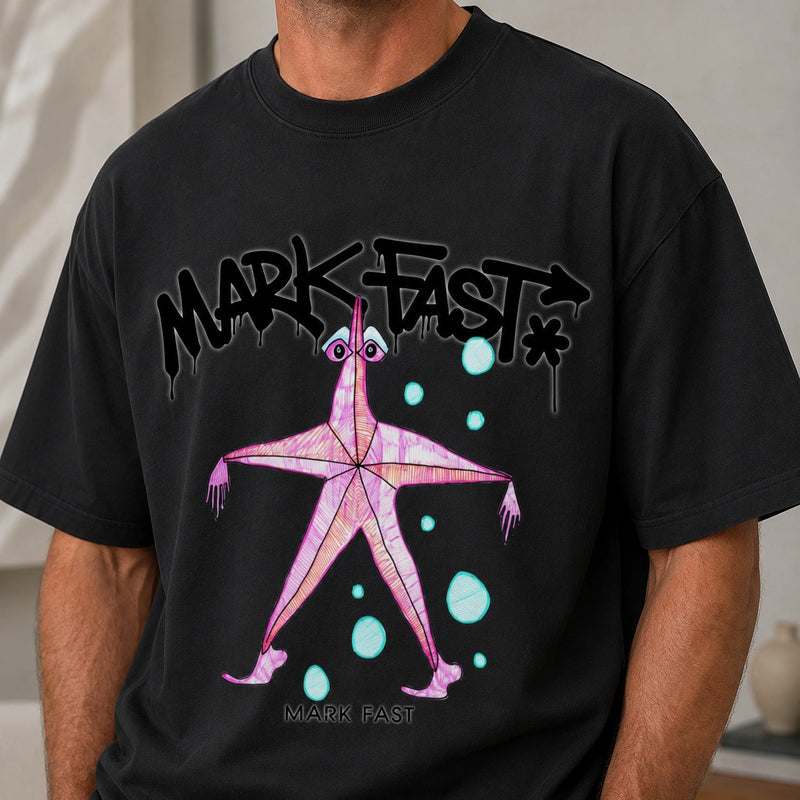 MarkFast Neon Starfish Print T-Shirts