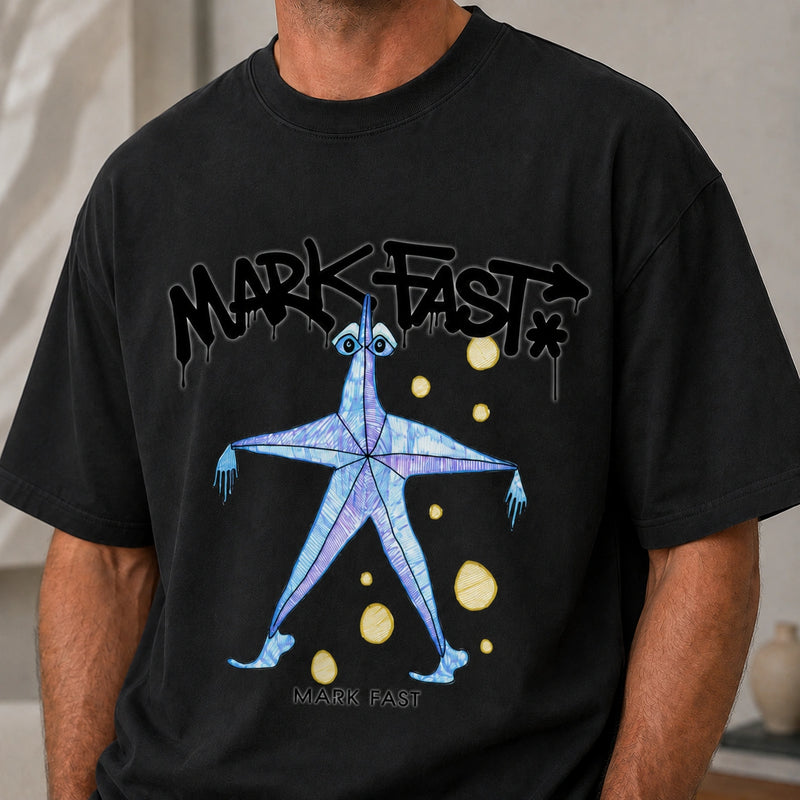 MarkFast Neon Starfish Print T-Shirts