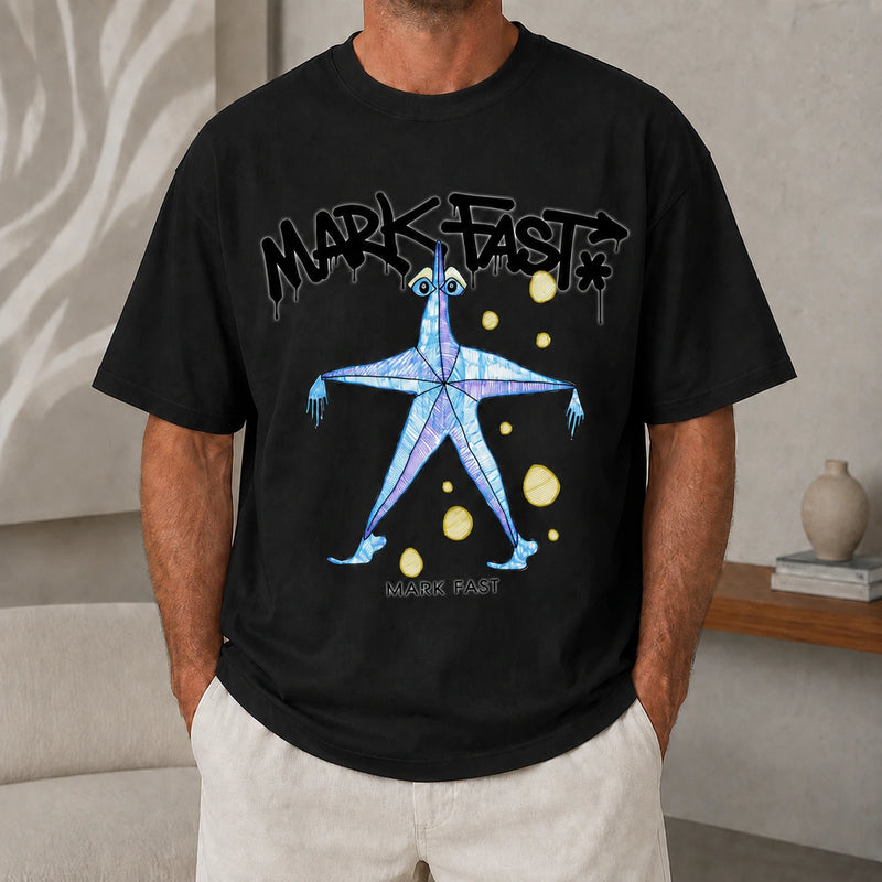 MarkFast Neon Starfish Print T-Shirts