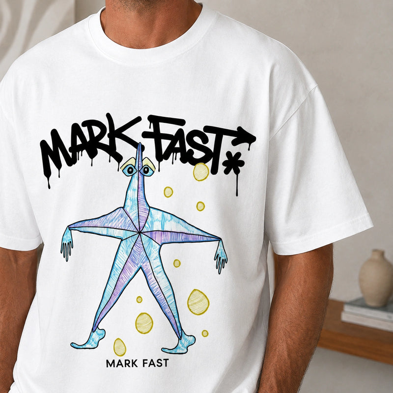 MarkFast Neon Starfish Print T-Shirts