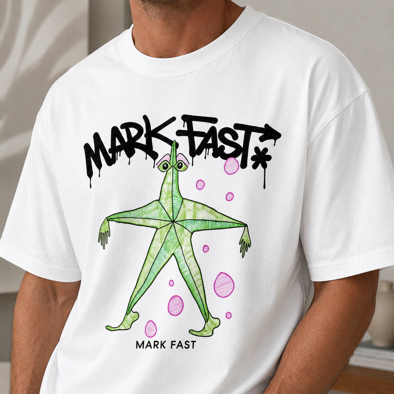 MarkFast Neon Starfish Print T-Shirts