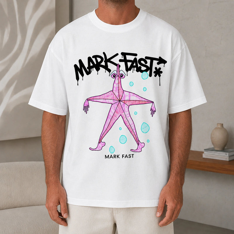 MarkFast Neon Starfish Print T-Shirts