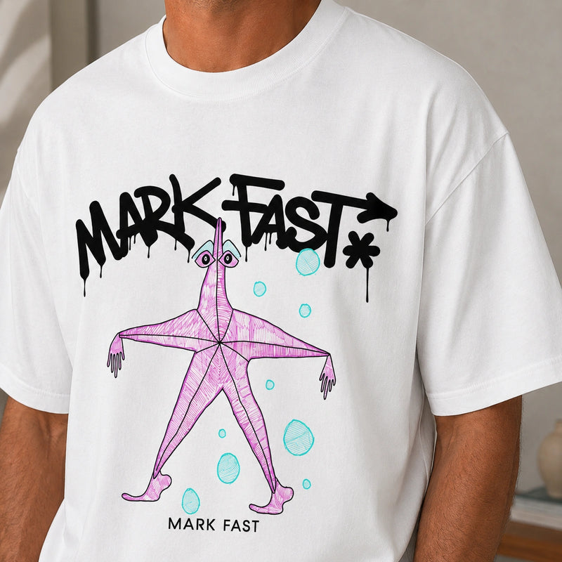 MarkFast Neon Starfish Print T-Shirts