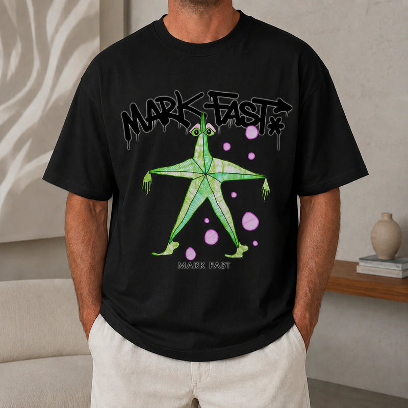 MarkFast Neon Starfish Print T-Shirts