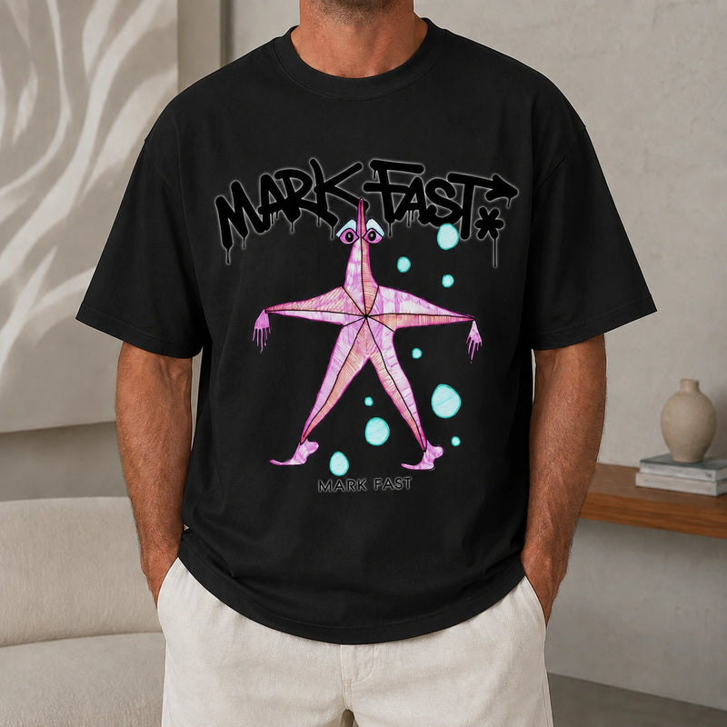 MarkFast Neon Starfish Print T-Shirts