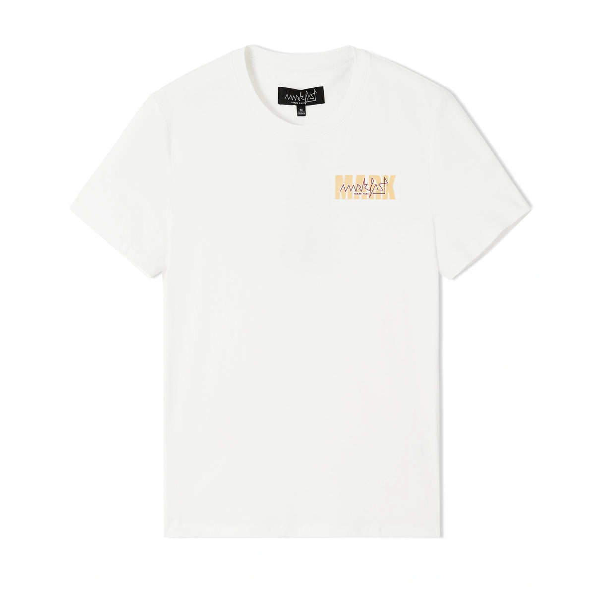 MarkFast Plain Cream Vintage Logo Daily All-match Basic T-Shirts