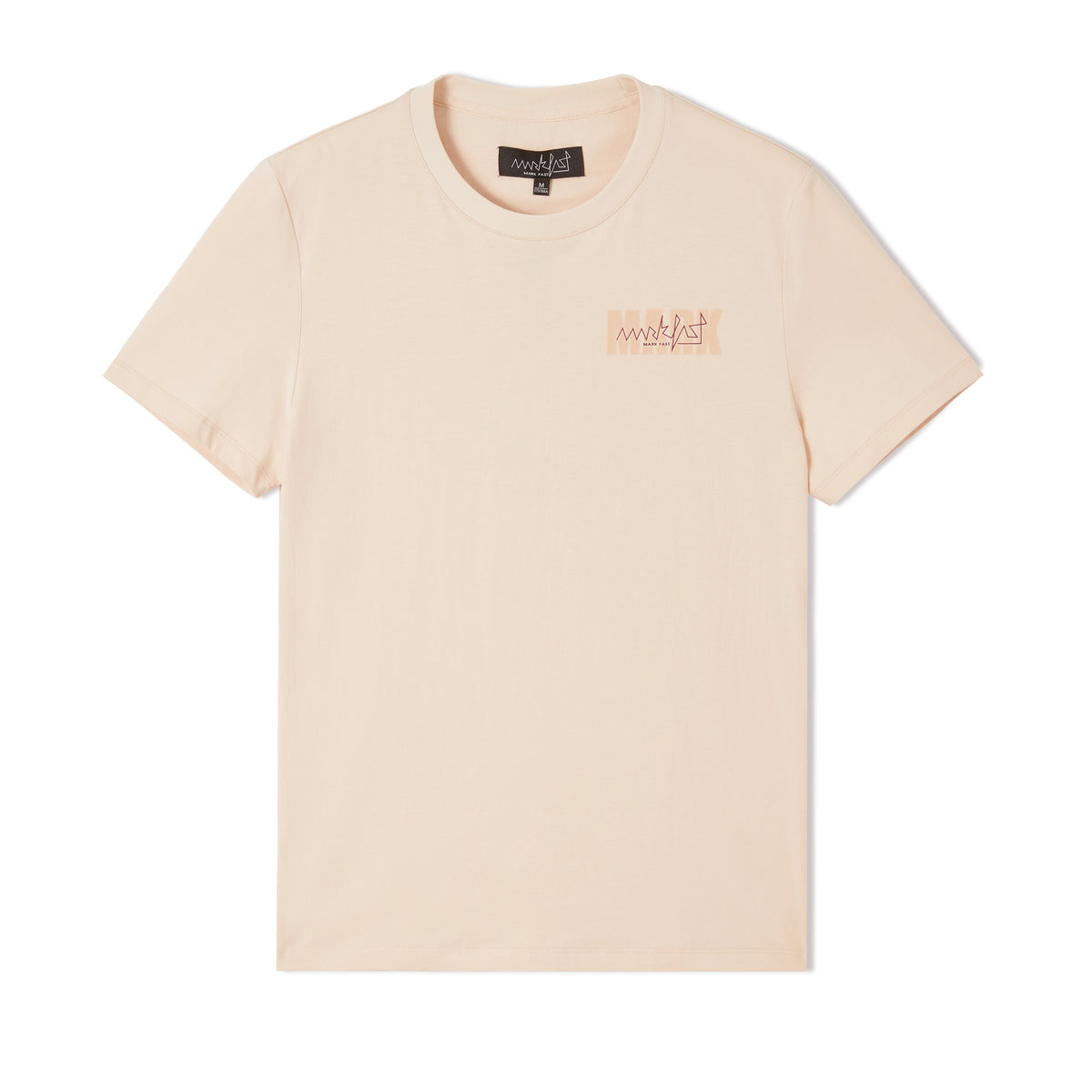 MarkFast Plain Cream Vintage Logo Daily All-match Basic T-Shirts