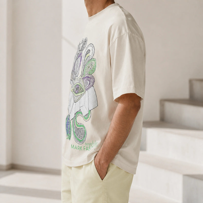 MarkFast Printed Cotton Loose T-Shirts