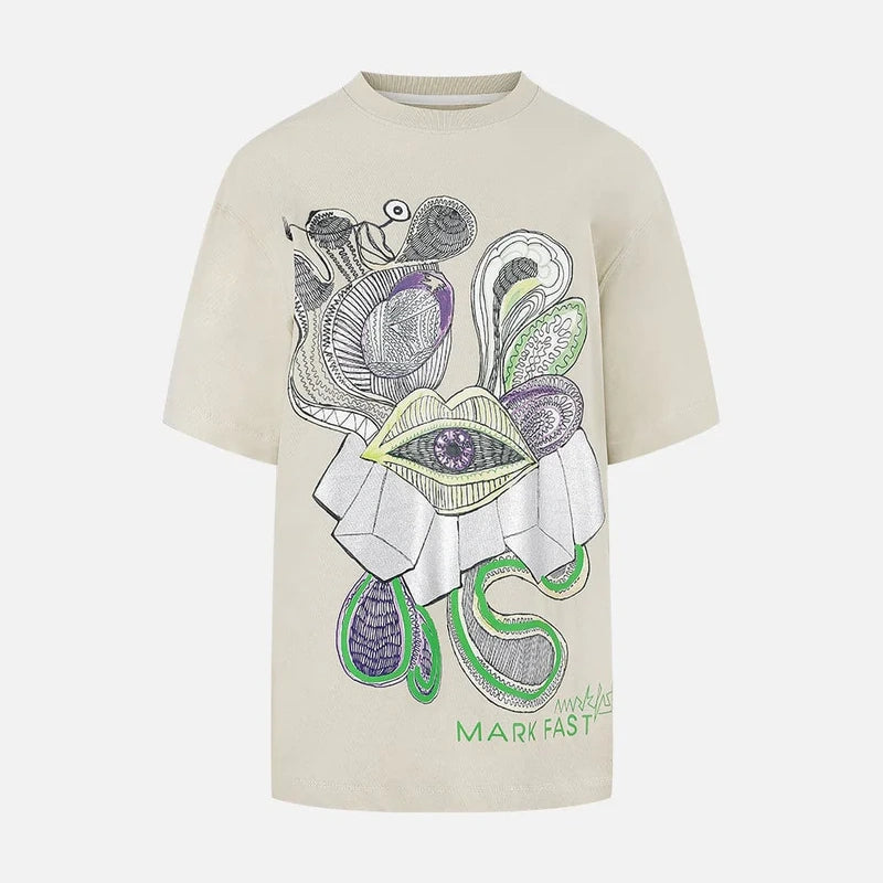 MarkFast Printed Cotton Loose T-Shirts