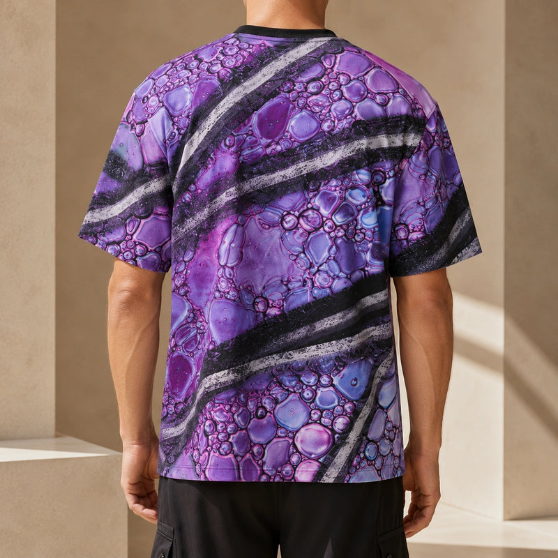 MarkFast Printed Patch Loose T-Shirts