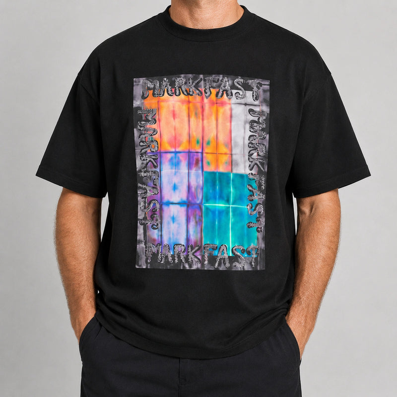 MarkFast Spectrum Box Print Relaxed Fit Graphic T-Shirts