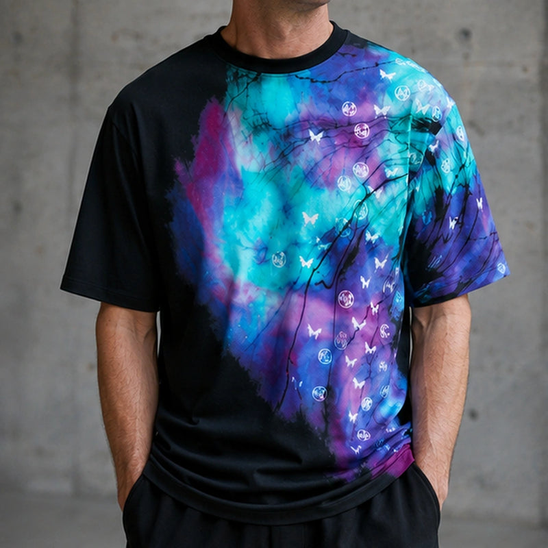 MarkFast Starry Sky Logo Printed T-Shirts