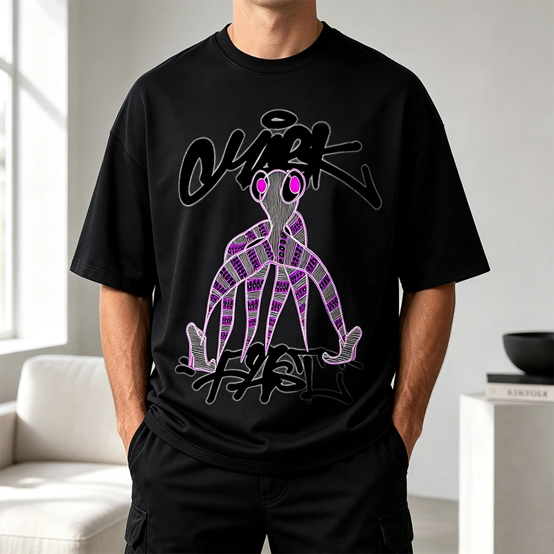 MarkFast Stylized Dancing Octopus Fashion Art Graphic T-Shirts