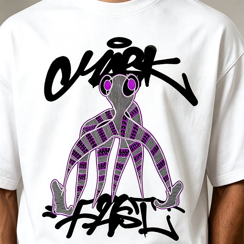 MarkFast Stylized Dancing Octopus Fashion Art Graphic T-Shirts