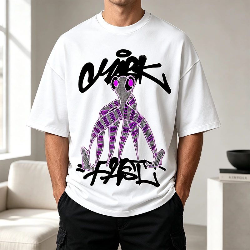 MarkFast Stylized Dancing Octopus Fashion Art Graphic T-Shirts