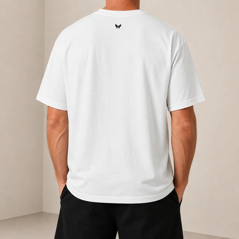 MarkFast Threaded Small Round Neck Abstract Monster Print Loose Cotton T-Shirts