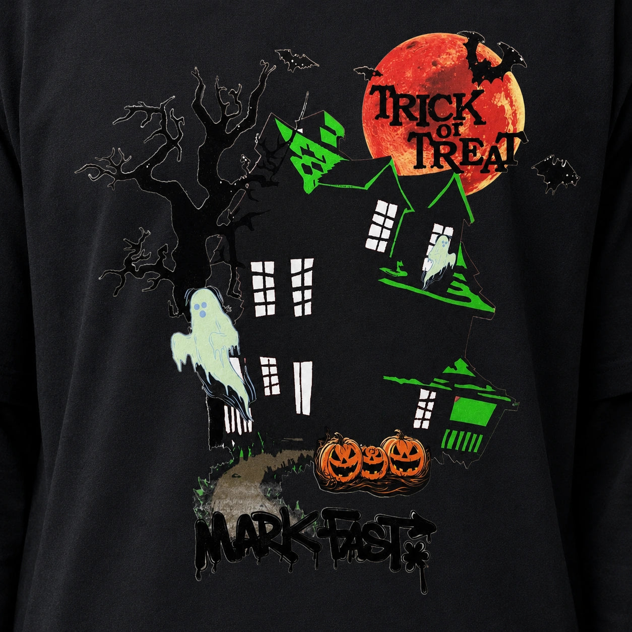MarkFast Trick Or Treat Ghost Pumpkin Halloween Vintage T-shirts