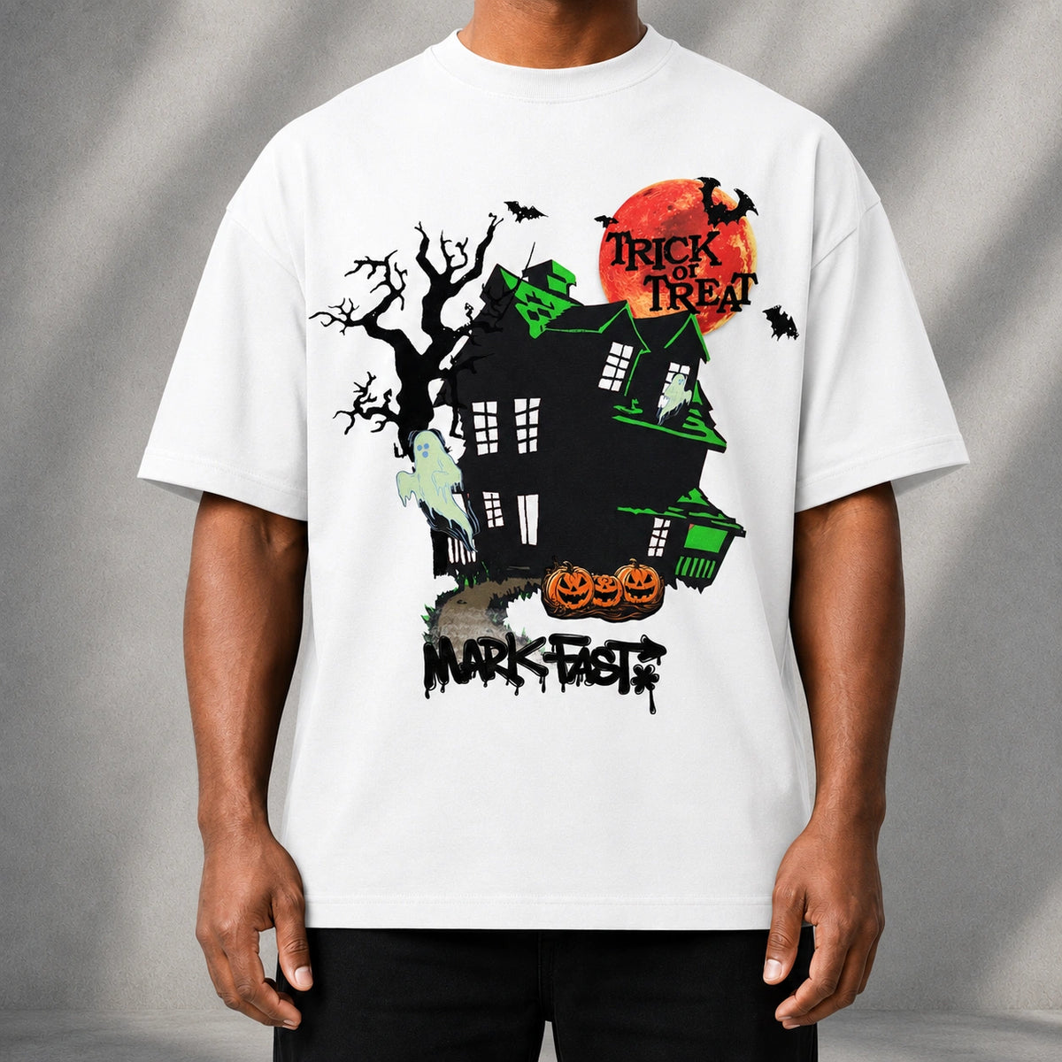 MarkFast Trick Or Treat Ghost Pumpkin Halloween Vintage T-shirts