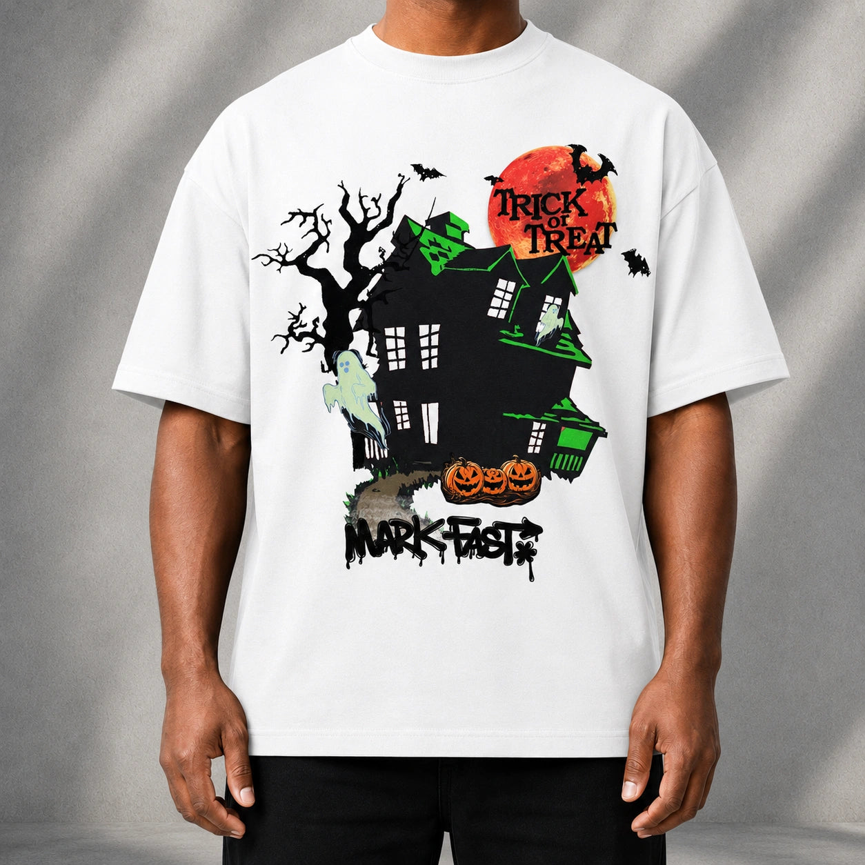 MarkFast Trick Or Treat Ghost Pumpkin Halloween Vintage T-shirts